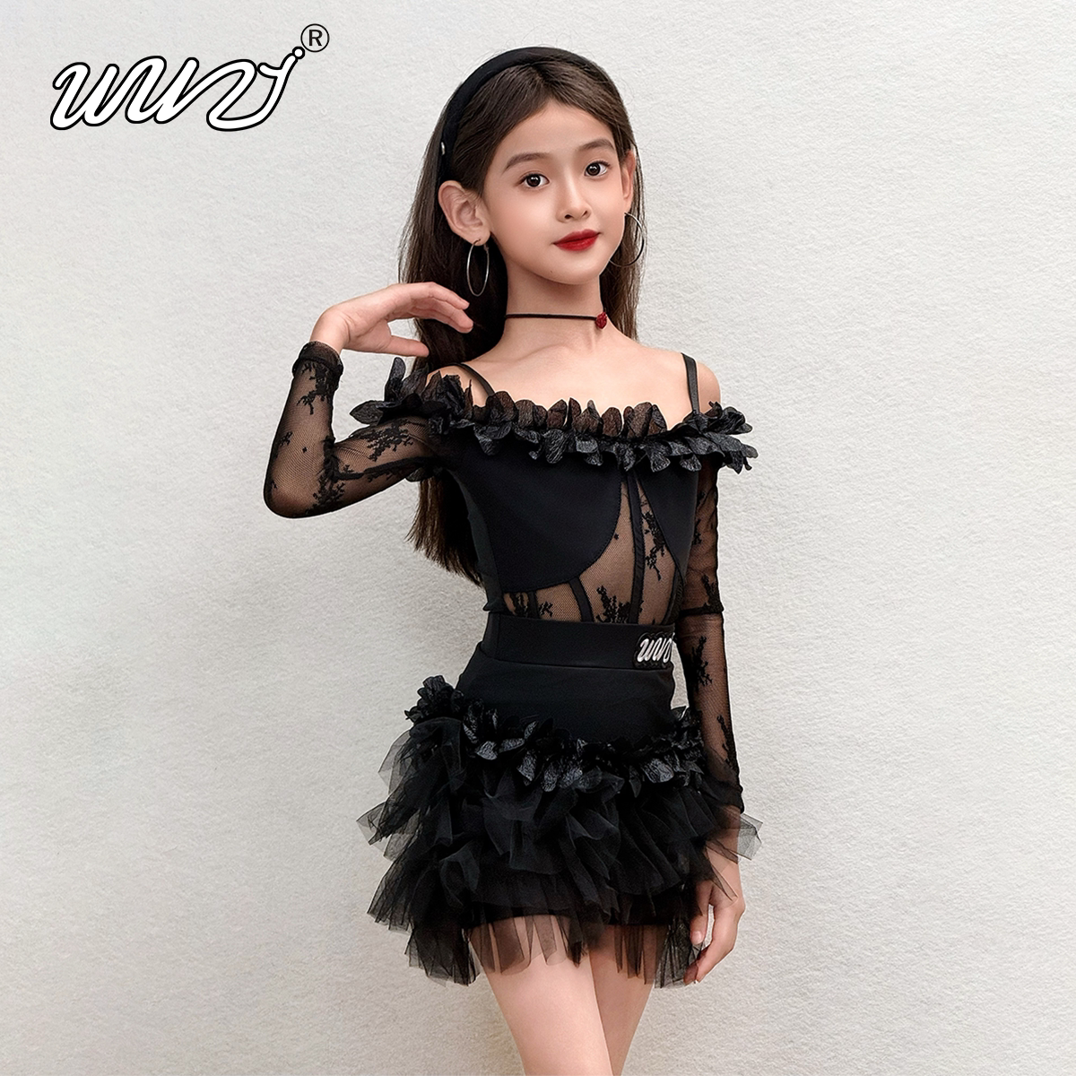 舞姿秋冬新款女童拉丁舞练功服少儿高端练习服拉丁舞表演出服装
