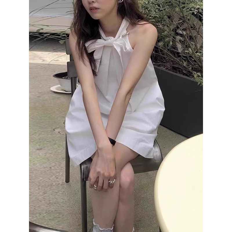 蝶结背心女章若楠同款露肩上衣