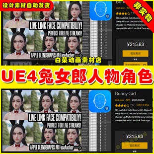 UE4高质量兔女郎人物角色UE5模型 Bunny Girl 4.27
