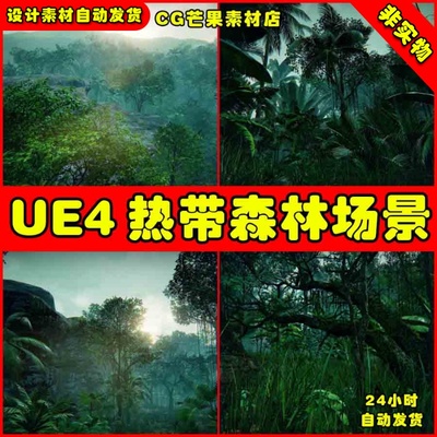 UE4写实热带雨林森林树林UE5植物树木场景 Tropical Forest