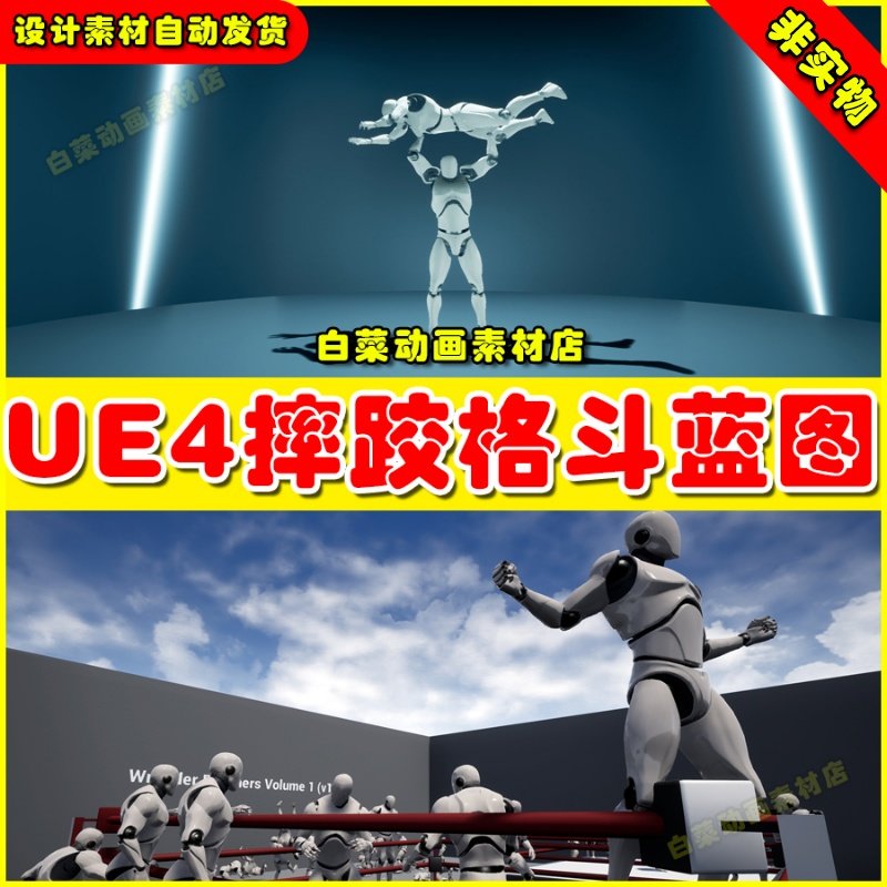 ue4擂台摔跤格斗ue5动画4.27 wrestler finishers volume 1