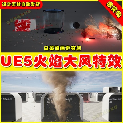 UE5 Niagara Realistic Starter VFX Pack 2 火焰龙卷风沙尘特效