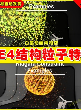 UE4虚化结构粒子UE5特效4.27 Niagara Constraint examples