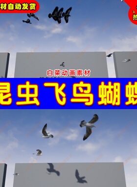 Unreal UE4 UE5 Insects Birds Fish 蝴蝶飞鸟鸟类鱼动画昆虫模型