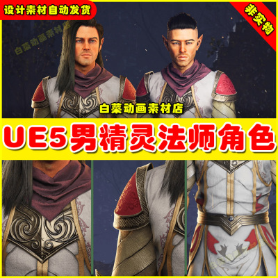 UE5 Elf - Male Wizard Fantasy Collection 5.5男精灵法师角色