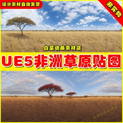 UE4UE5 HDRI Savanna Panoramas 非洲草原草地平原场景贴图4.27