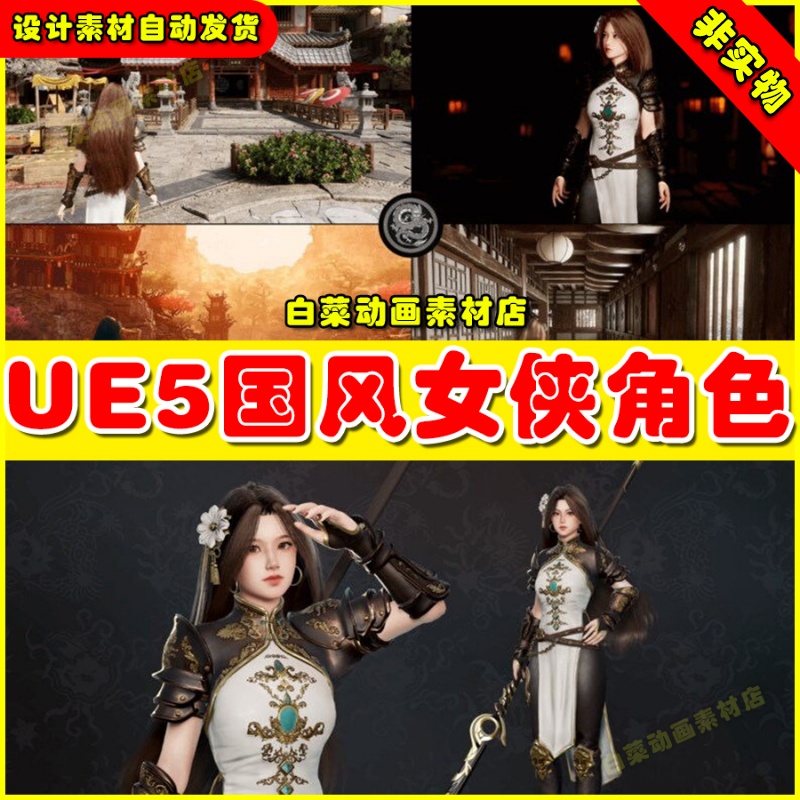 UE5 Cheng Yi - Chinese Warrior Girl中国风旗袍女侠人物角色5.2