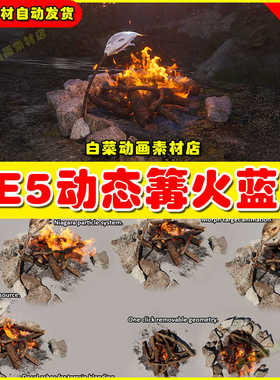 UE4UE5 Dynamic Campfire (Network Replicated)动态篝火蓝图5.3