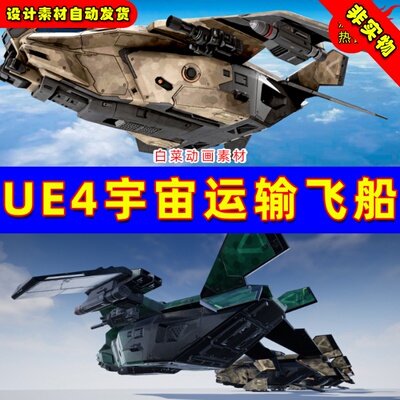 UE4银河大型用运输机舰载机UE5战舰宇宙飞船Dropship
