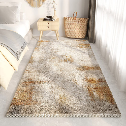 卧室床边地毯入户轻奢高级主卧床尾床前床头轻奢免打理地垫床边毯