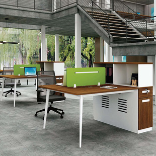公司多人组合办公桌简约现代职员员工桌椅配套自由工作会议桌环保