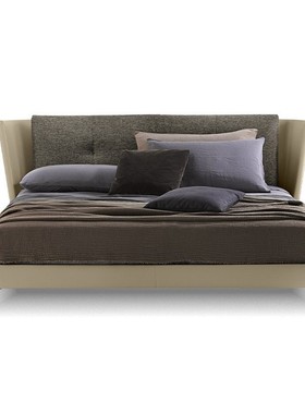 意式极简Bretagne布艺床现代简约软包双人床别墅大平层主卧婚床