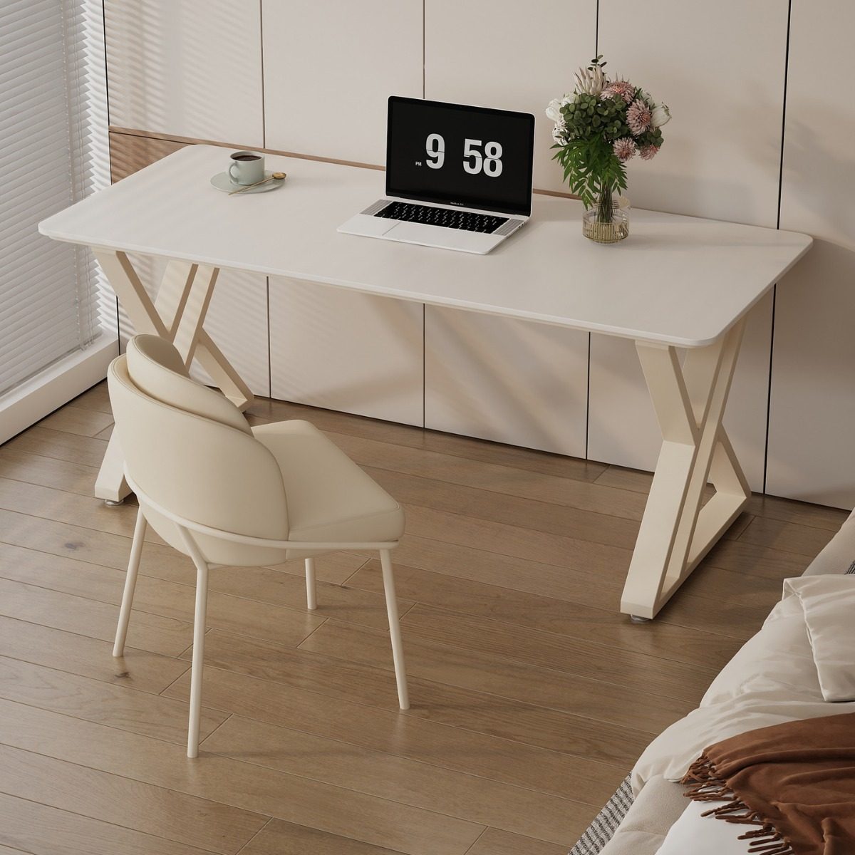 奶油风岩板书桌电脑桌现代简约卧室学习桌子家用学生长方形写字台,橡塑材料及制品,其他塑料制品,淘宝优惠券,粉丝福利购,淘宝优惠卷