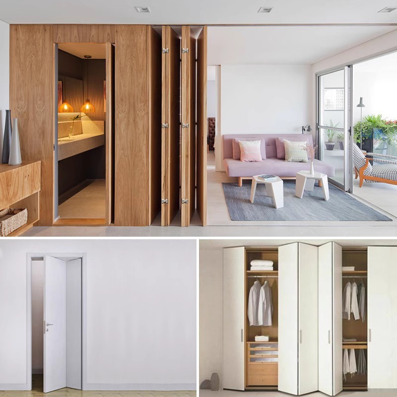 推拉折叠门五金配件移门滑轮无下轨道衣柜吊轨180度移门谷仓门