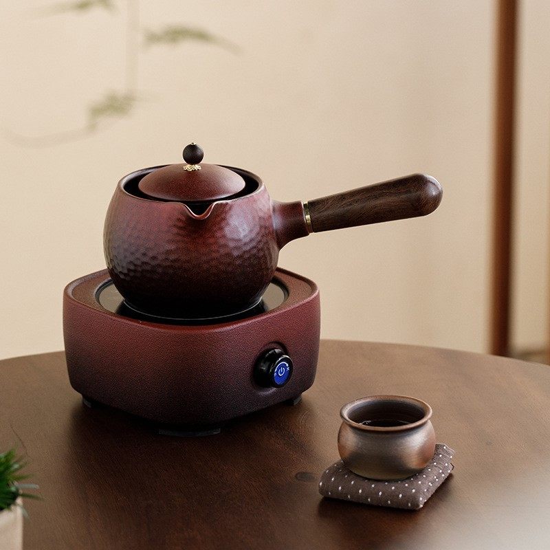 电陶炉家用煮茶专用壶陶壶泡茶壶烧水壶中式大容量侧把壶大号红色