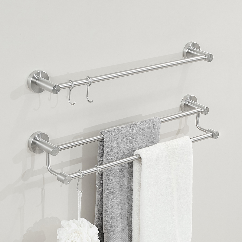 304不锈钢毛巾架单杆双杆带挂钩