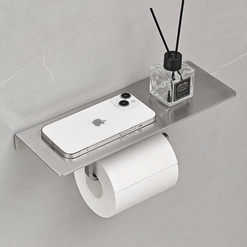 不锈钢加厚加长拉丝银纸巾架