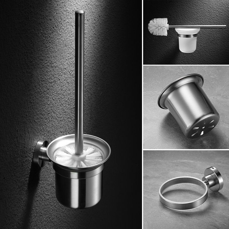304不锈钢壁挂磨砂沥水马桶刷架