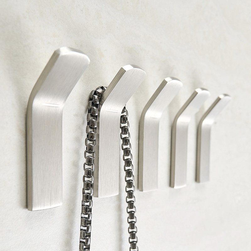 304不锈钢单钩免打孔 浴室卫生间衣钩毛巾衣柜挂钩壁挂门后衣帽钩