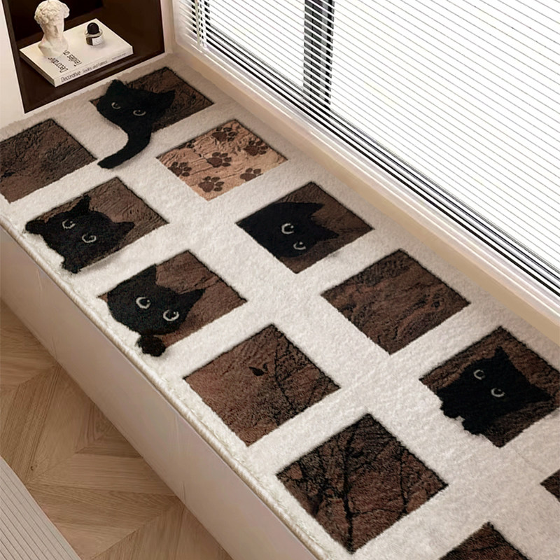 北欧风飘窗垫羊羔绒地毯脚垫家用客厅地毯长条卧室床边毯阳台地垫,居家布艺,地毯,淘宝优惠券,粉丝福利购,淘宝优惠卷