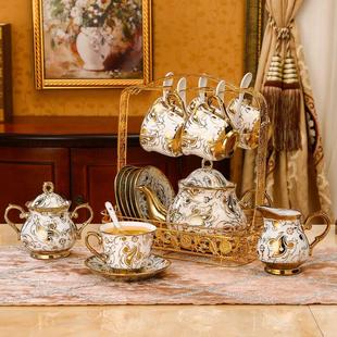 整套咖啡套具客厅杯子套装 陶瓷咖啡杯马克杯 家用骨瓷红茶杯碟欧式
