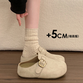 春季 一脚蹬博肯0127z 女外穿2026新款 内增高厚底勃肯鞋 包头半拖鞋