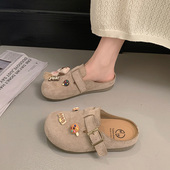 女2026新款 春季 扣勃肯鞋 配裙子包头拖一脚蹬软底懒人半拖0127z