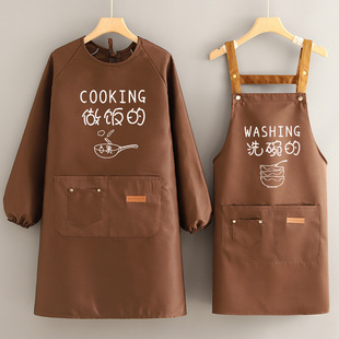 围裙厨房家用2025新款纯棉防水防油男士大号做饭专用长袖罩衣冬季