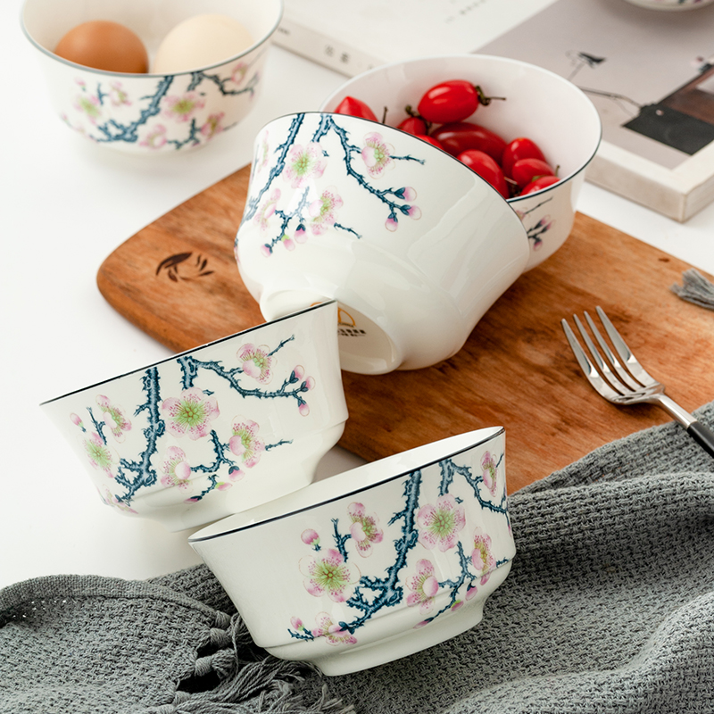 唐山骨瓷小饭碗金岚玉中式