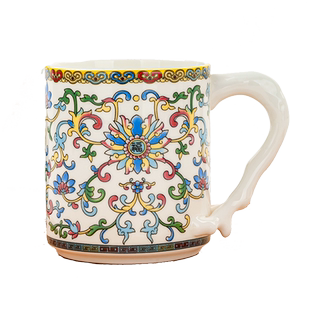 金岚玉唐山骨瓷茶漏杯创意带多孔带茶隔珐琅彩茶杯办公室大树水杯