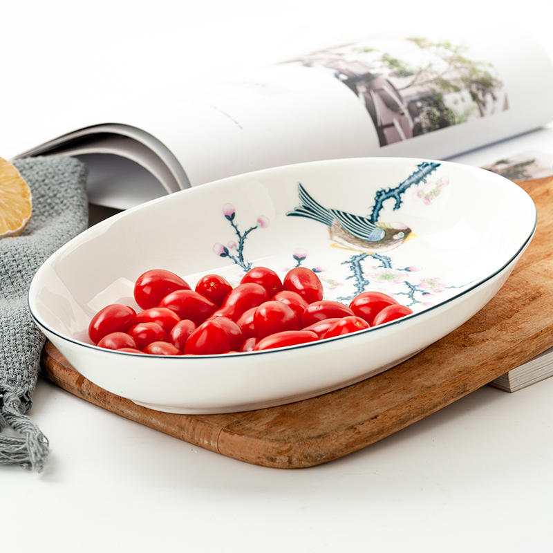 金岚玉唐山骨瓷深汤鱼盘