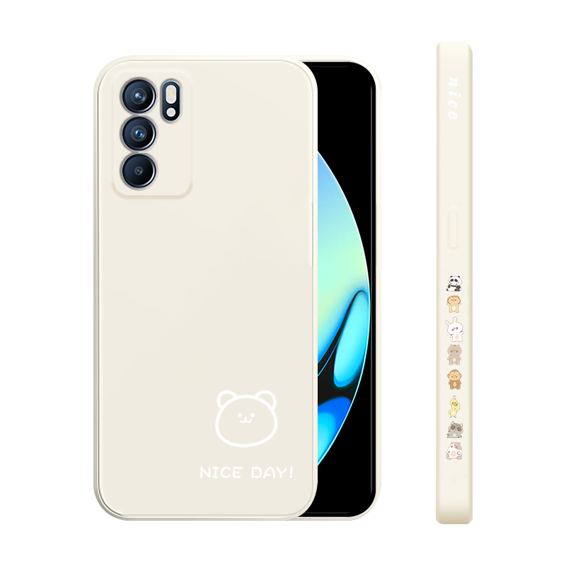 oppoReno6pro手机壳新款简约小熊小兔Reno6全包reno6pro+液态硅胶超薄防摔保护套OPPO直边网红男女
