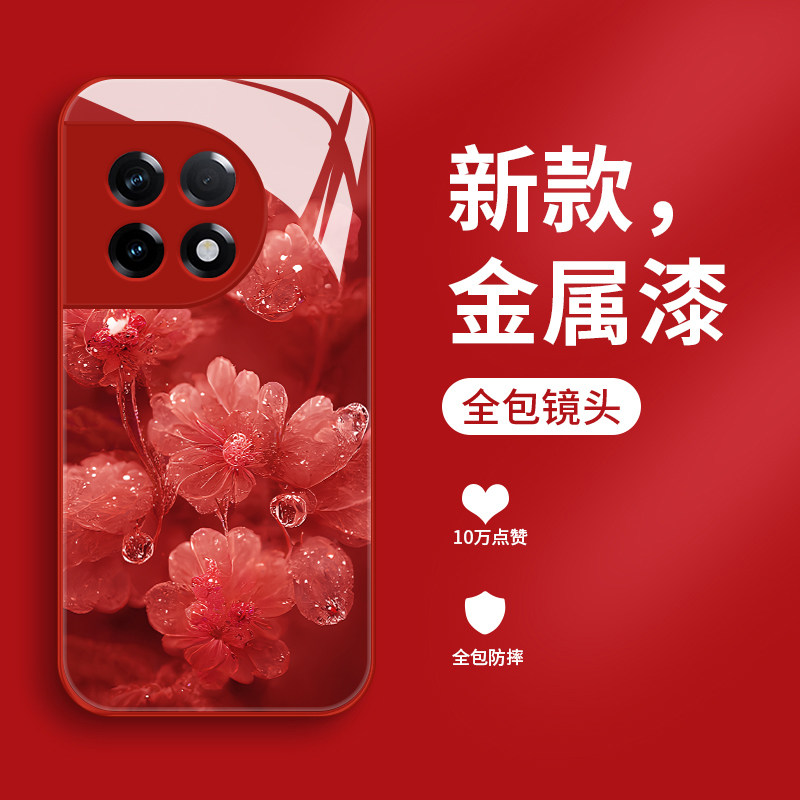 适用一加ace2手机壳新款液态玻璃oneplusace2v个性简约露花1+ACE2Pro女款时尚创意外壳1加ace2v高级轻奢超薄