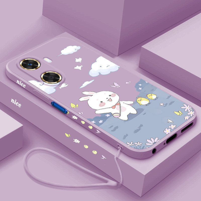 适用华为畅享60手机壳液态硅胶畅想60全包防摔女款个性创意兔子云畅享六十直边超薄可爱MGA-AL40磨砂软套