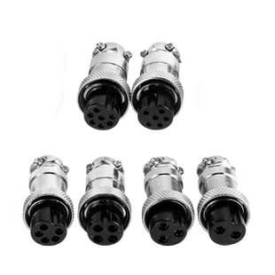 面板固定式航空插头GX12/16/20mm-2/3/4/5/6/7/8芯公母对接连接器