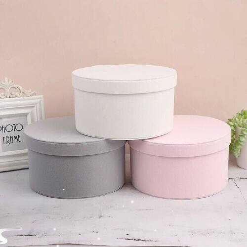 1PC Round Flannelette Flower Boxes Florist Gift Party