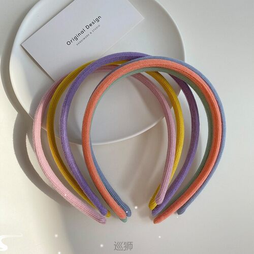South Korea solid color rainbow hair hoop female thin edge k