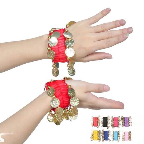 Belly Dance Metal Coin Bracelets 1 Pair Belly Dancing Wrist