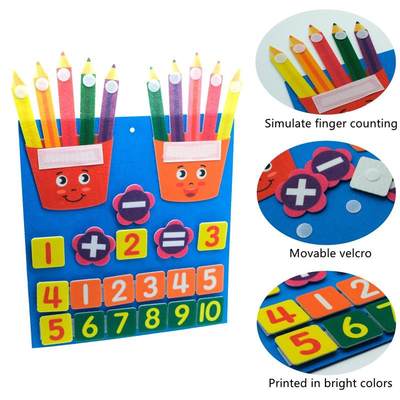 Montessori Tovddler Math Felt Board Finger Number Learning C