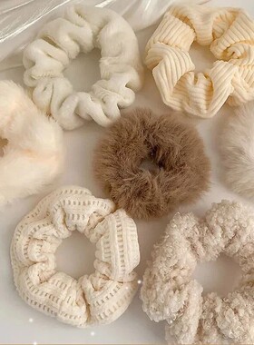 1/7 Pcs/Set Women Cute Scrunchies Velvet Candy Color Hair Ba