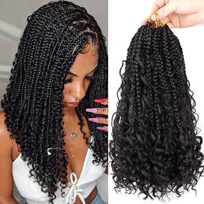 Synthetic Goddess Box Braids Crochet Curly 12 Inch Boho Box