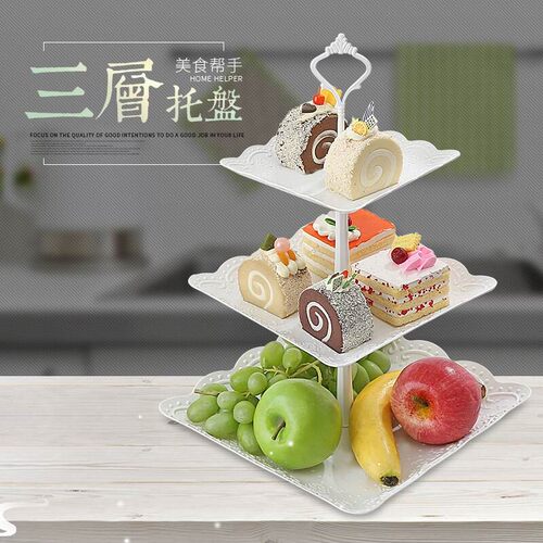 24Plastic Cake Stand Afternoon Tea Wedding Plates Party