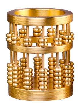 算盘笔筒摆件黄铜算珠办公室书房