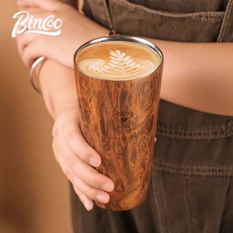 Bincoo不锈钢咖啡杯便携式随行杯子高颜值男女美式复古高级保温杯
