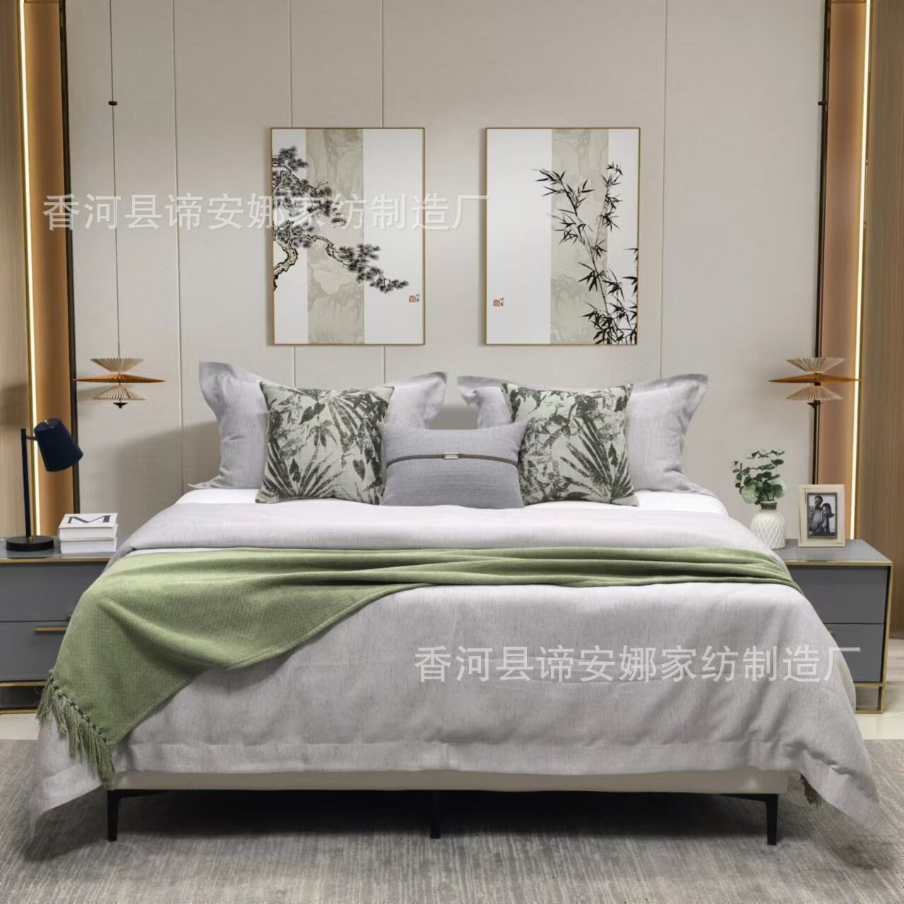 样板间床品套装家具配套床品意式轻奢现代简约北欧软装床品八件套图片