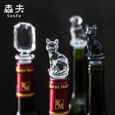 日本酒塞少女心红酒起泡酒葡萄酒瓶塞可爱动物蝴蝶结小猫酒瓶塞
