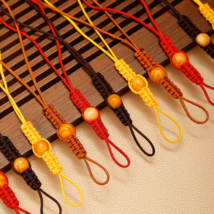 新款纯手工编织茶壶绳子绑绳精品玛瑙珠子壶盖防摔绳茶道配件简约