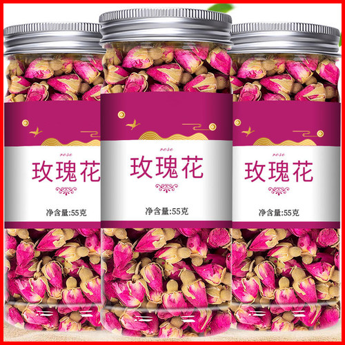 玫瑰花茶官方旗舰店平阴干花泡茶干玫瑰花瓣食用重瓣玖瑰散装茶包 - 封面