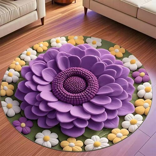 3D立体孔雀硅藻泥地垫家用客厅垫
