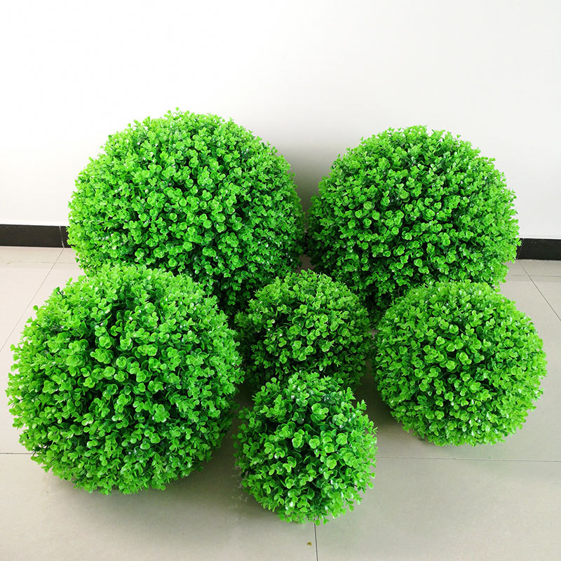 绿色植物仿真米兰尤加利花生百合草球店铺吊顶装饰会场垂吊绿植球